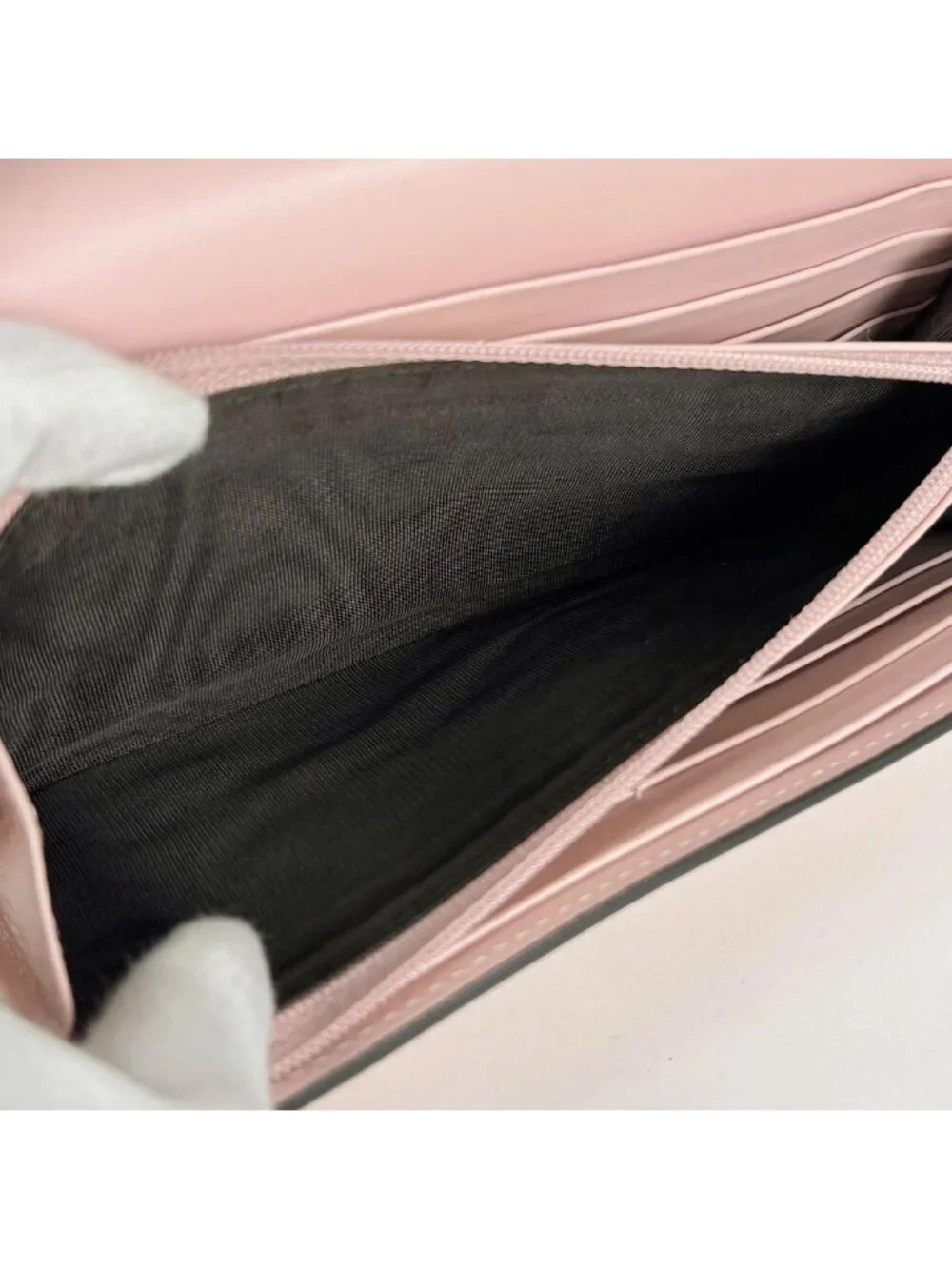 Gucci Wallet Guccissima Linea Cat Bifold Leather Pink